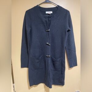 Ellen Tracy Black Cardigan with Toggle Details